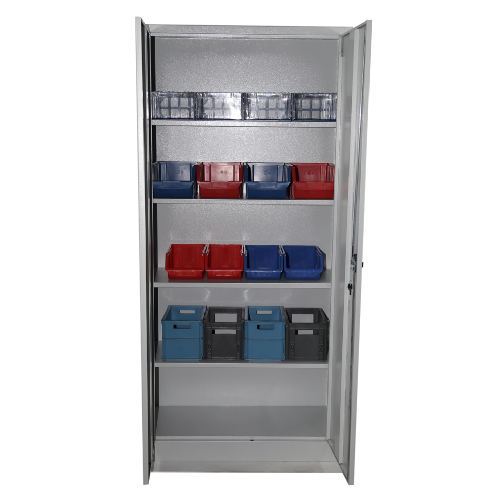 AVADANLIKLI MALZEME DOLABI -GRİ RENK 4 RAFLI