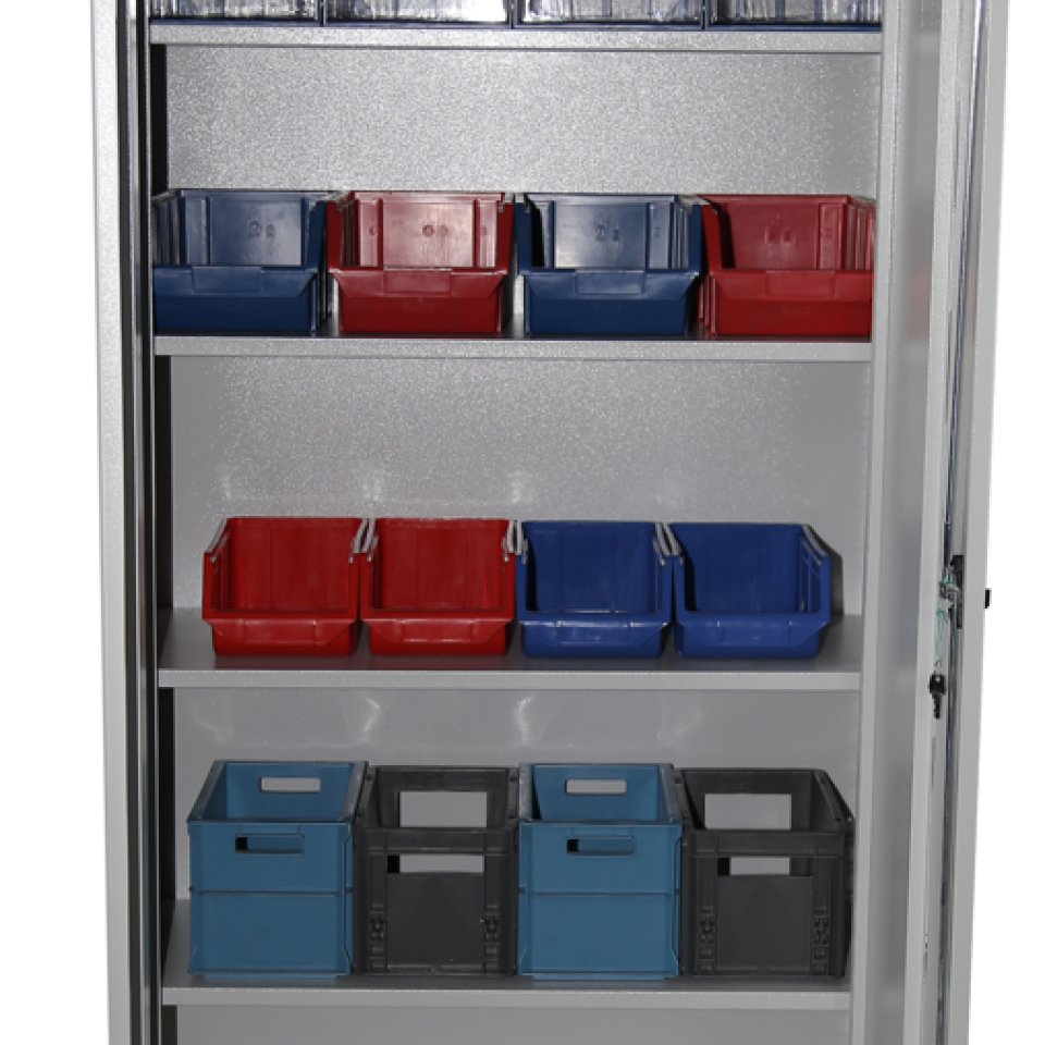 AVADANLIKLI MALZEME DOLABI -GRİ RENK 4 RAFLI