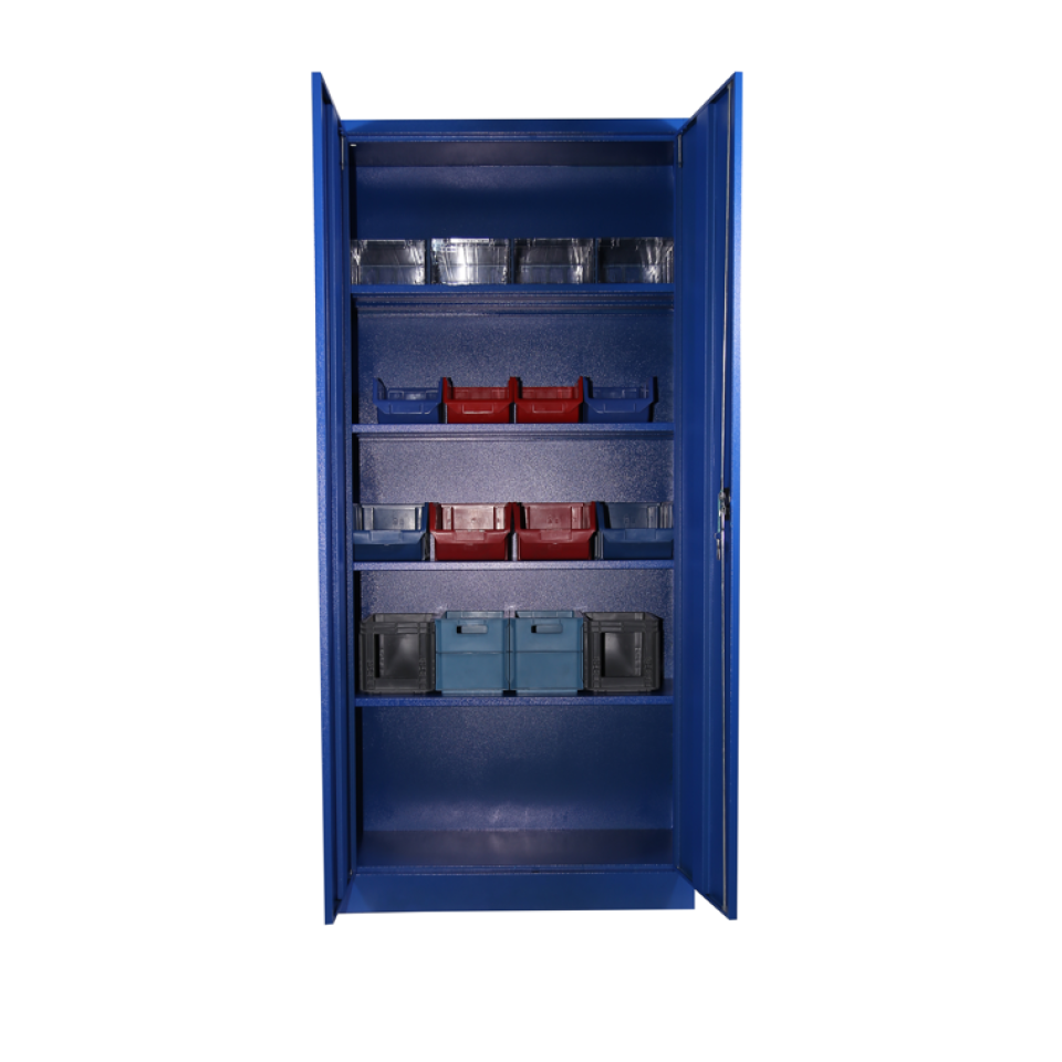 AVADANLIKLI MALZEME DOLABI -MAVİ RENK 4 RAFLI