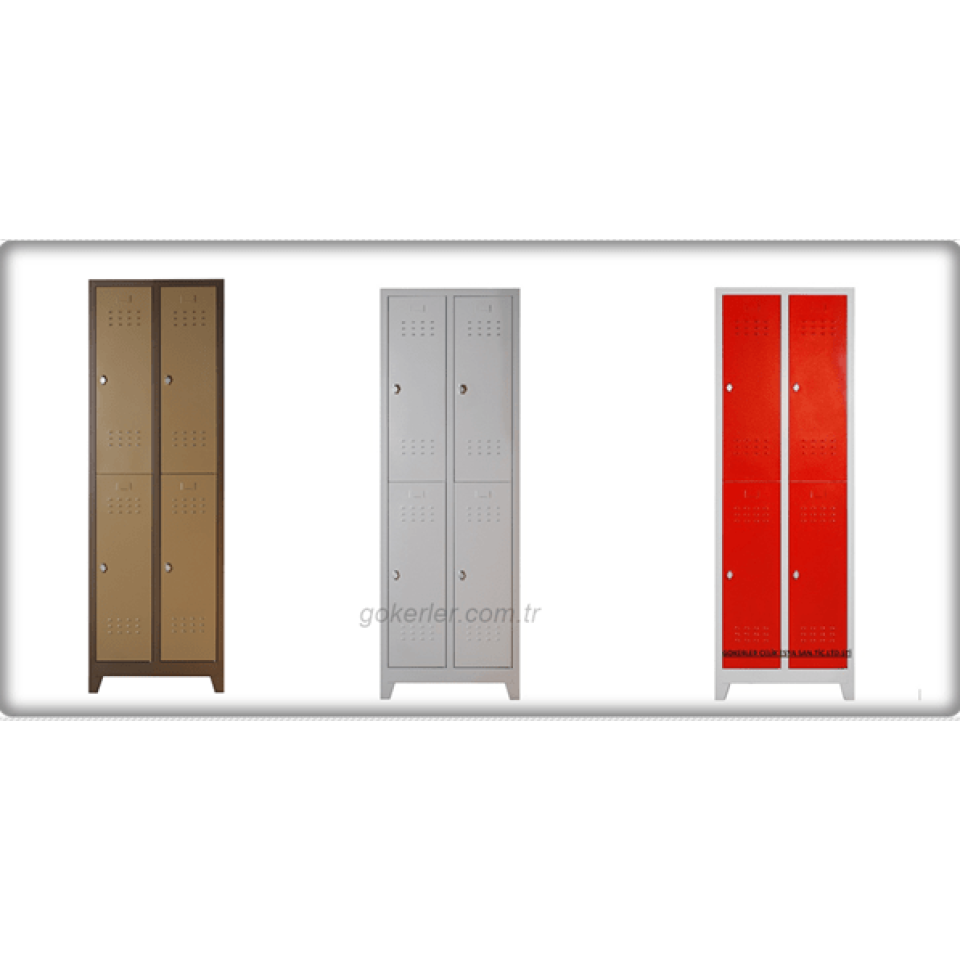 Eğimli Geniş Dörtlü Soyunma Dolabı