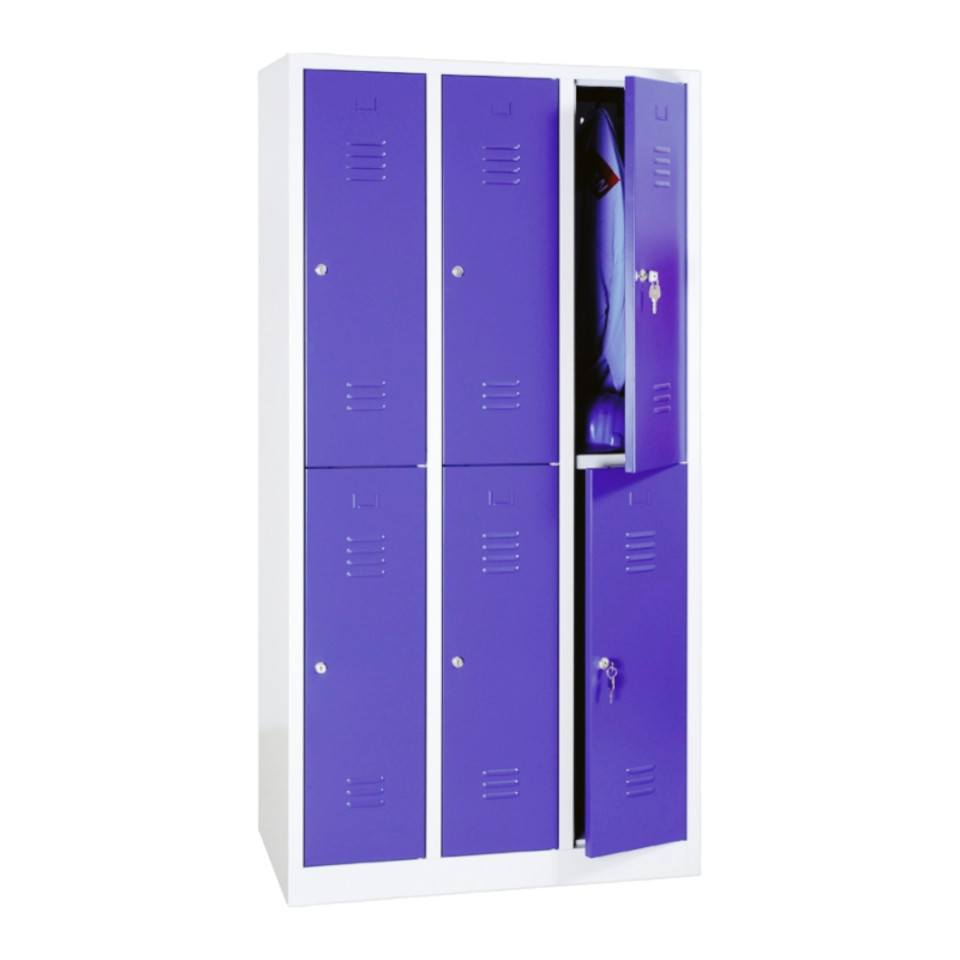 6 Kapaklı İşçi Soyunma Dolabı Mavi Renk