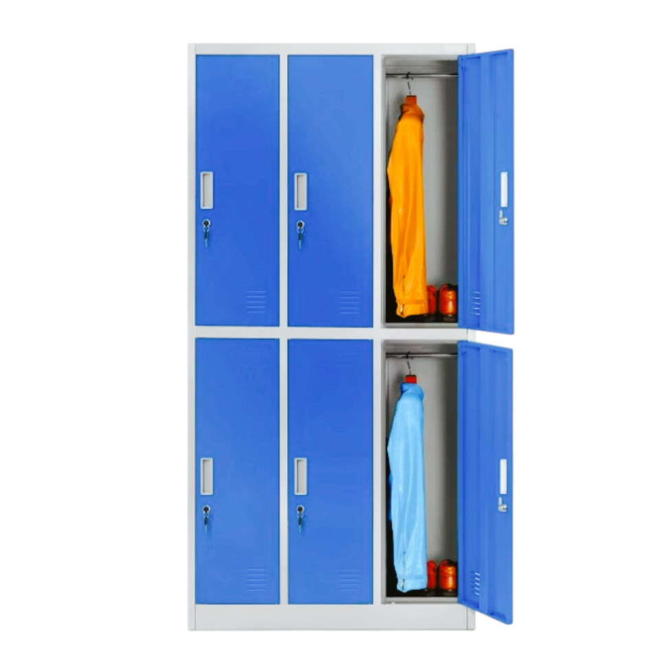 Altı Bölmeli Ekonomik Soyunma Dolabı Mavi