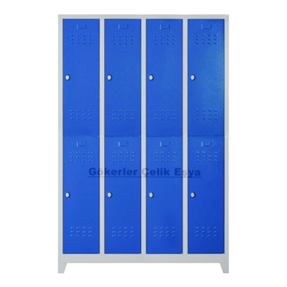 Sekizli Personel Soyunma Dolabı-Mavi
