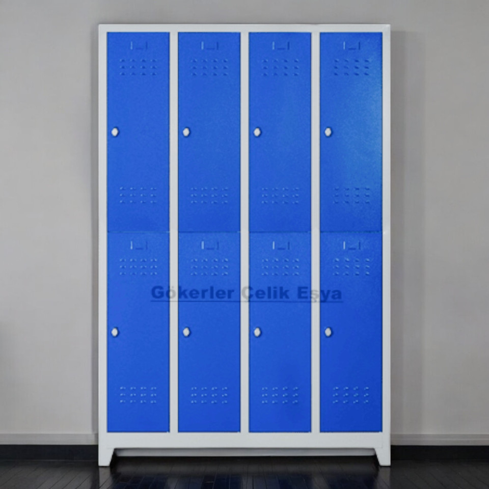 Sekizli Personel Soyunma Dolabı-Mavi