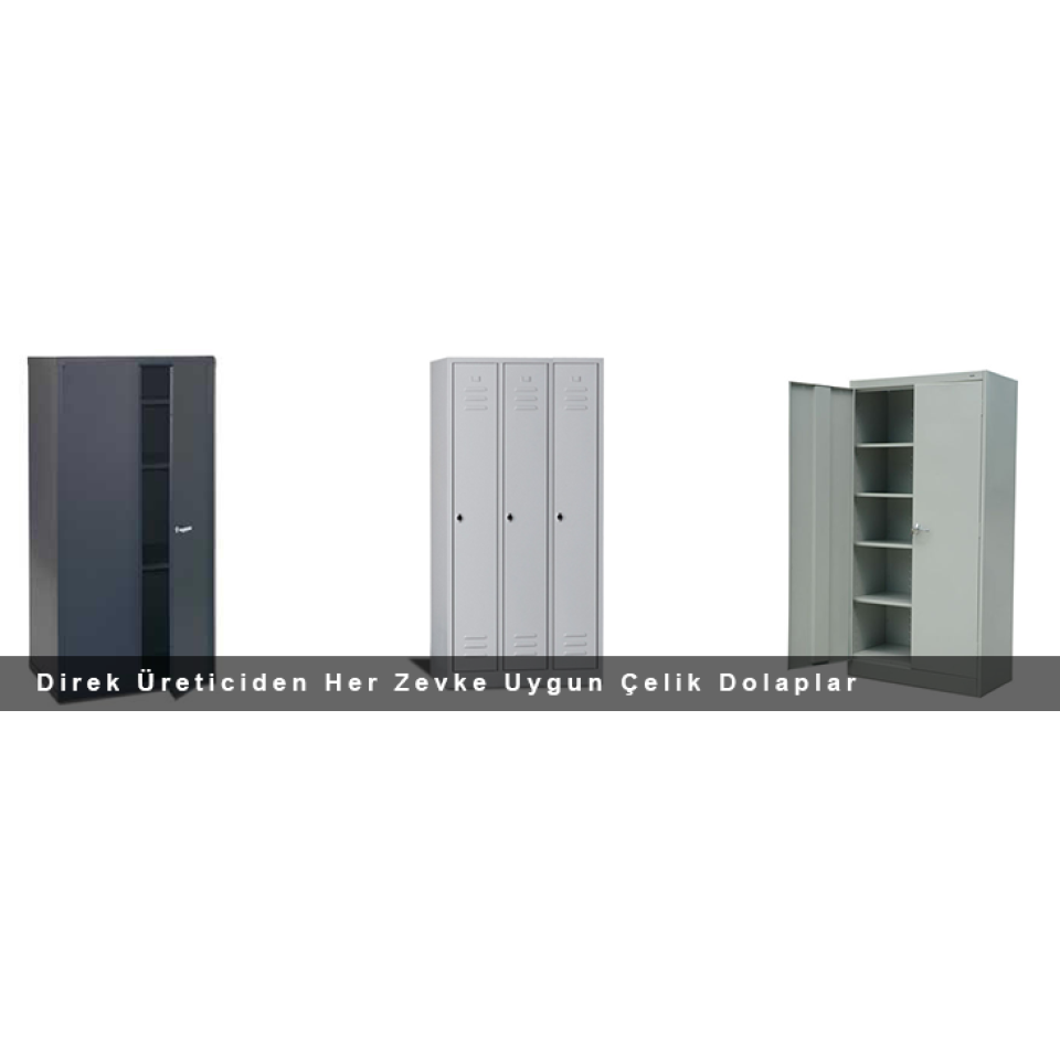 Dörtlü Personel Dolabı Kırmızı