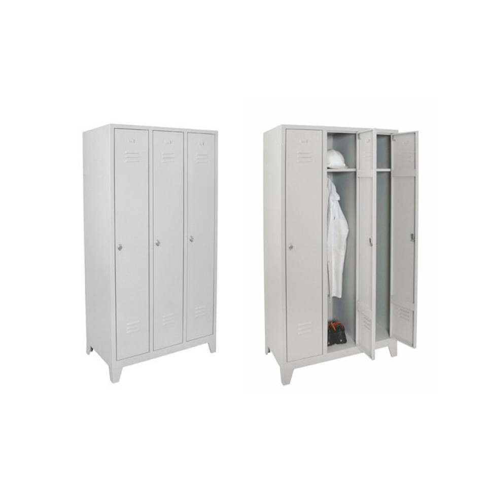 Özel Soyunma Dolabı Üçlü Mavi Renk