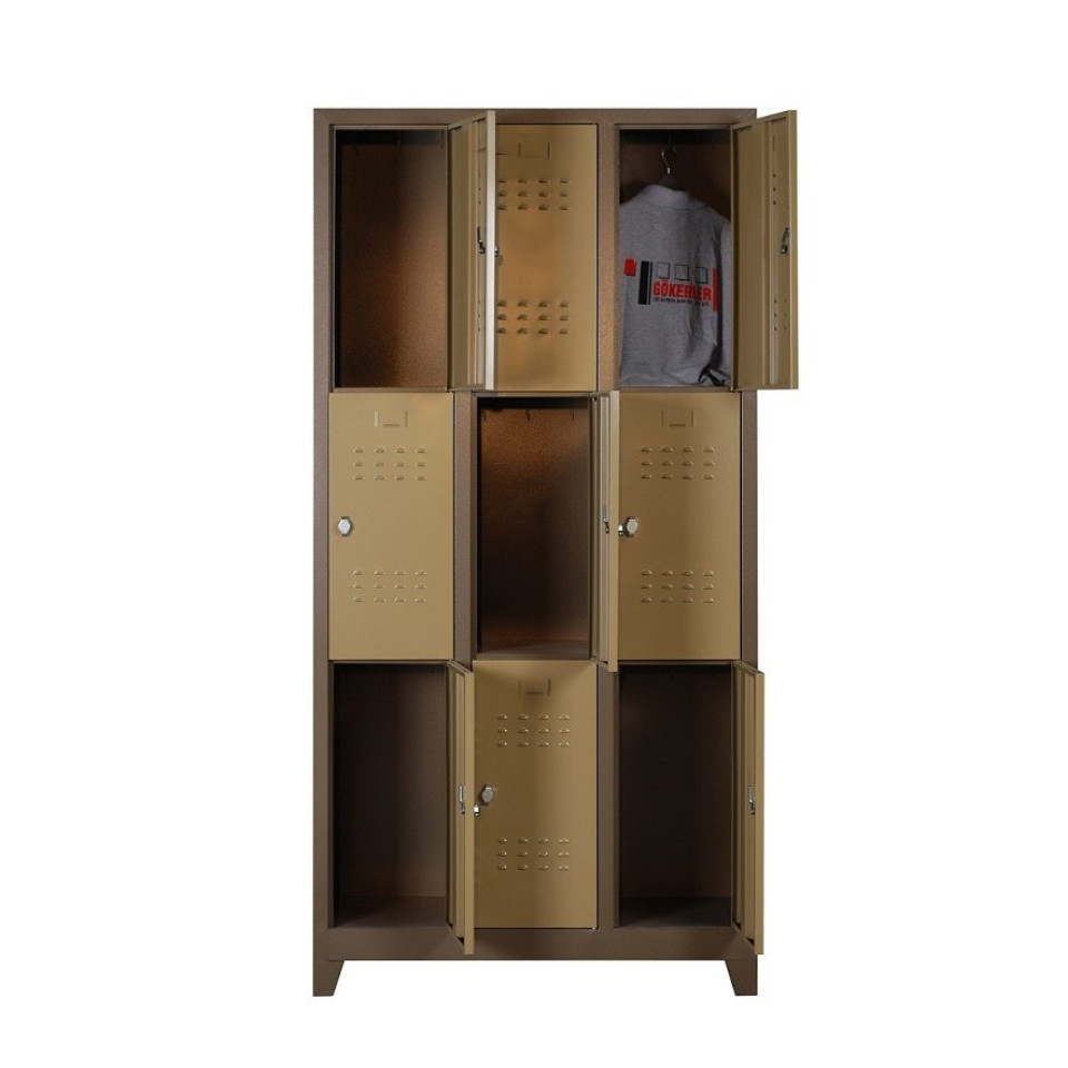 Özel Metal Dokuzlu Personel Soyunma Dolabı