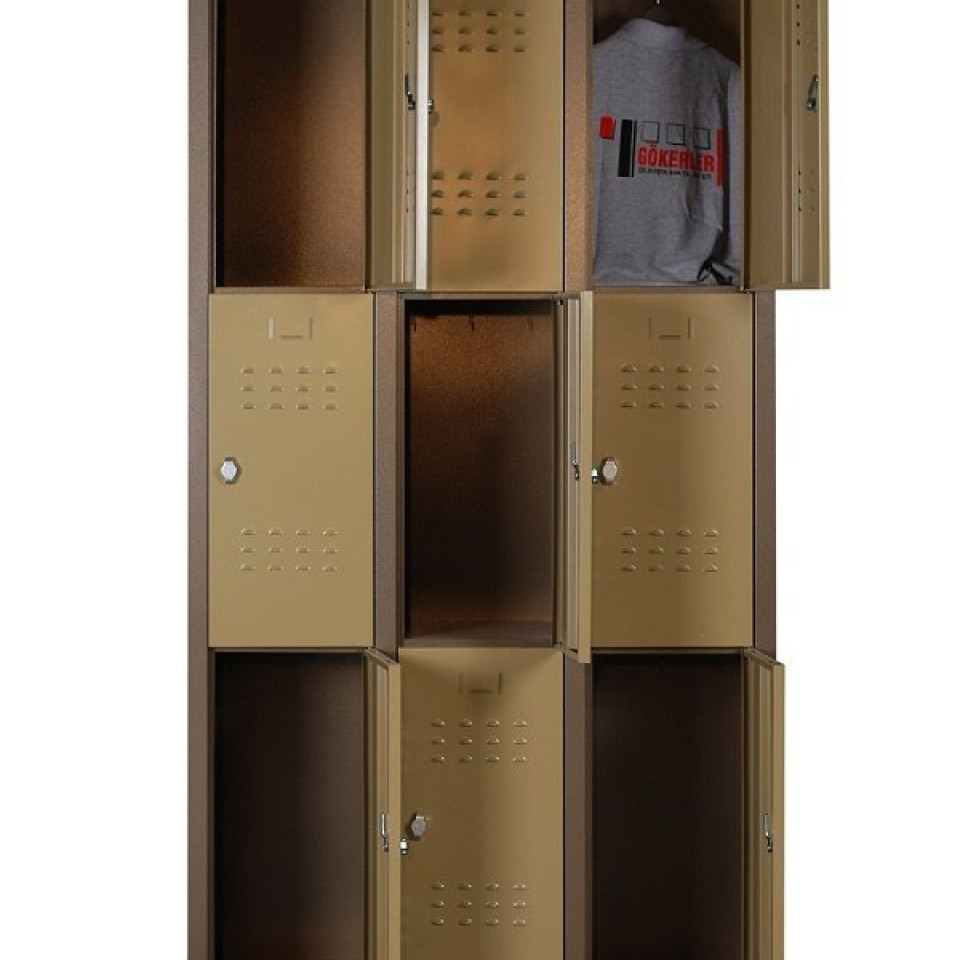 Özel Metal Dokuzlu Personel Soyunma Dolabı