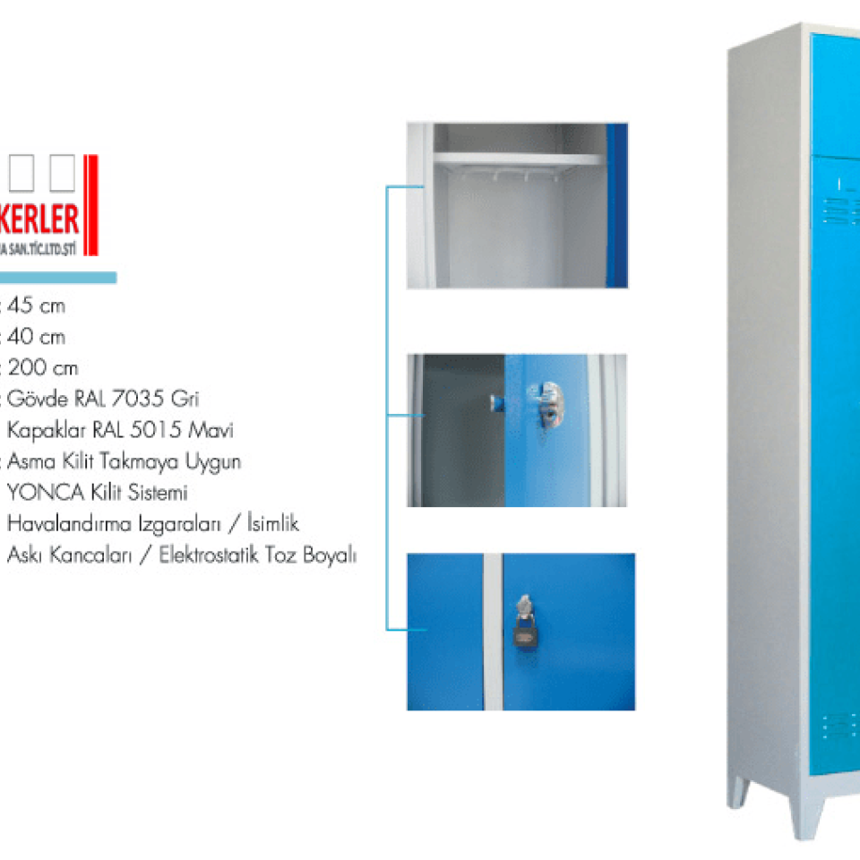 Z İki Kapılı Personel Soyunma Dolabı