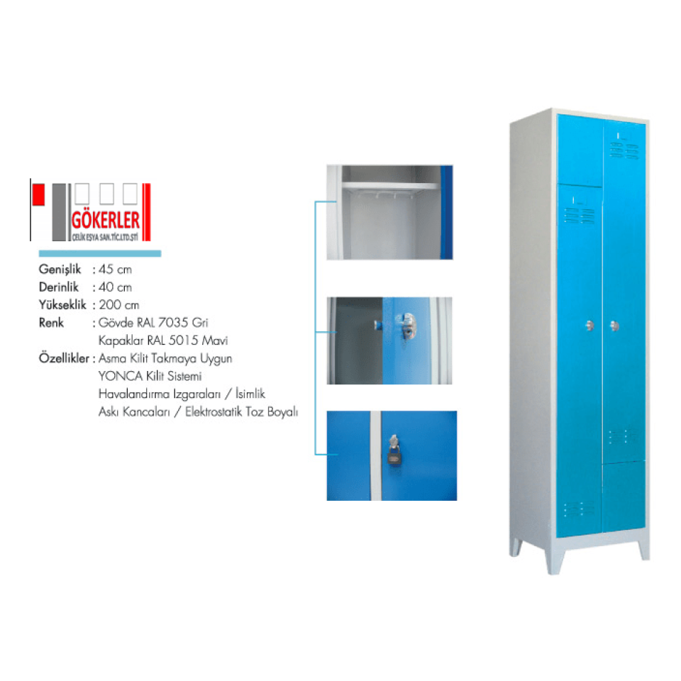 Z İki Kapılı Personel Soyunma Dolabı