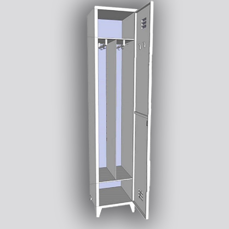 Tek İkili İş Güvenliği Soyunma Dolabı - Geniş Model
