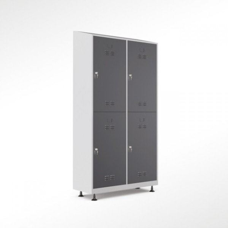 Eğimli Geniş Dörtlü Soyunma Dolabı