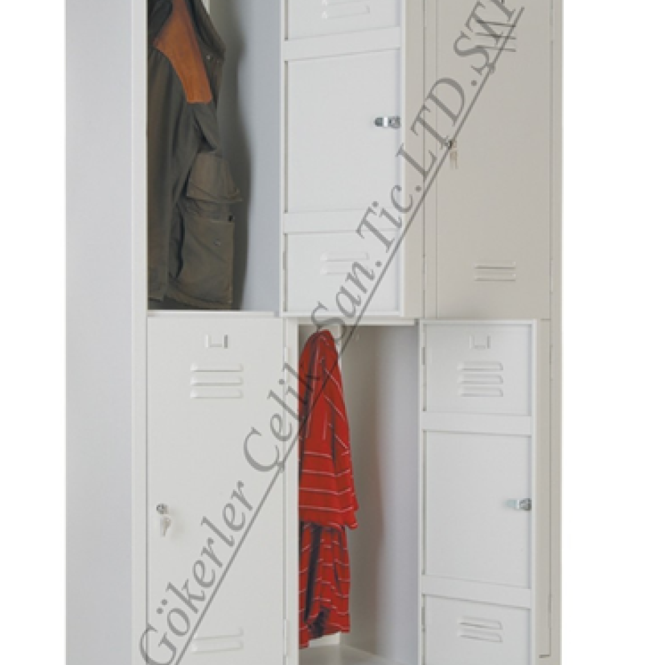 Özel Eğimli Geniş Altılı Soyunma Dolabı