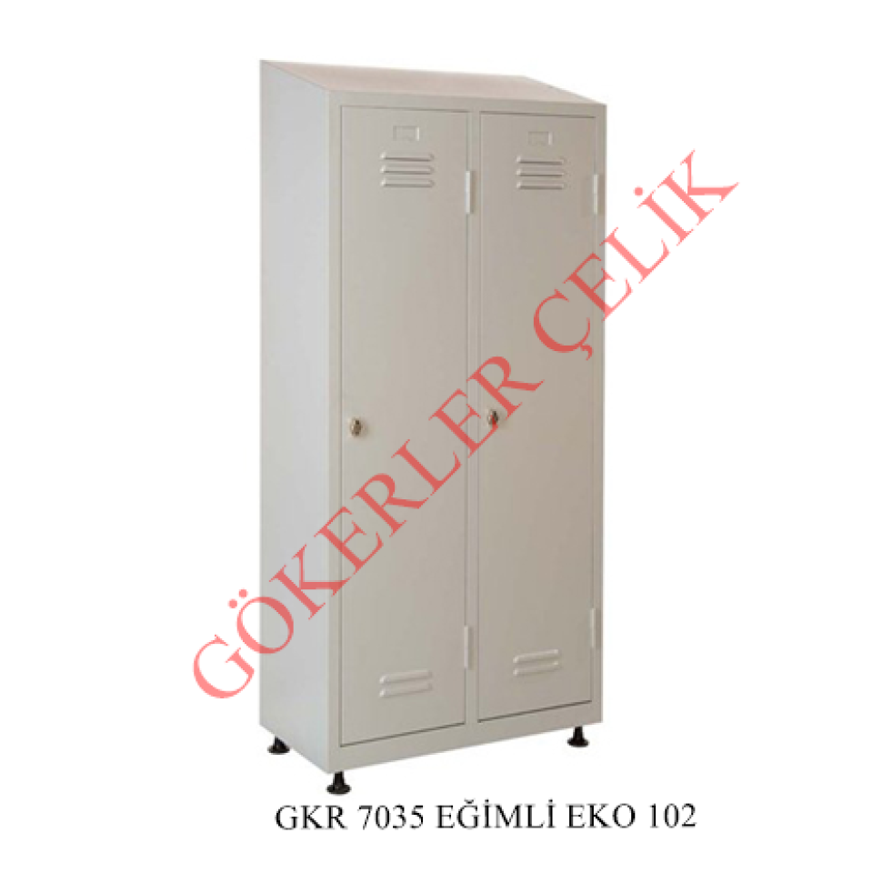 Özel Eğimli Geniş İkili Soyunma Dolabı