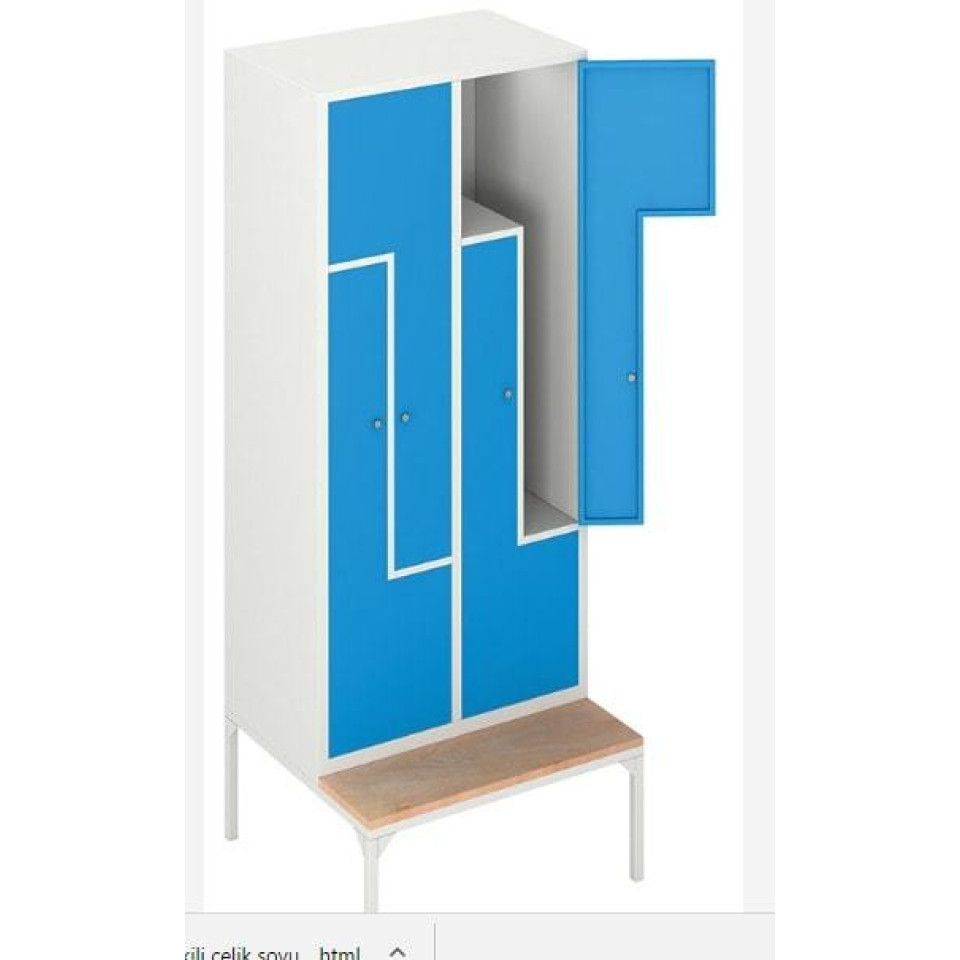 Z Dört Kapılı Oturma Banklı Soyunma Dolabı