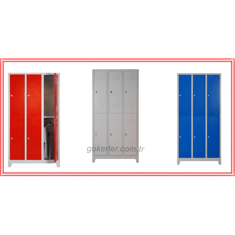 Standart Altılı Soyunma Dolabı Mavi