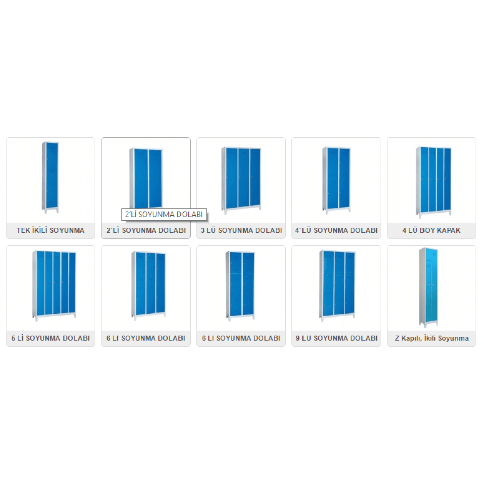 Eğimli Geniş Dörtlü Soyunma Dolabı