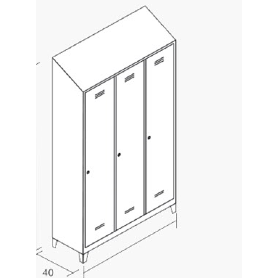 Özel Üçlü Soyunma Dolabı Pingo Ayaklı